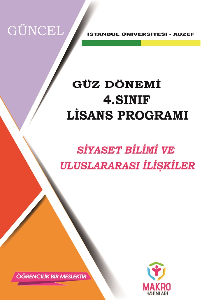 Auzef  Siyaset Bilimi ve Uluslararası İlişkiler 4. Sınıf  (Lisans) Güz Dönemi Ders Kitapları