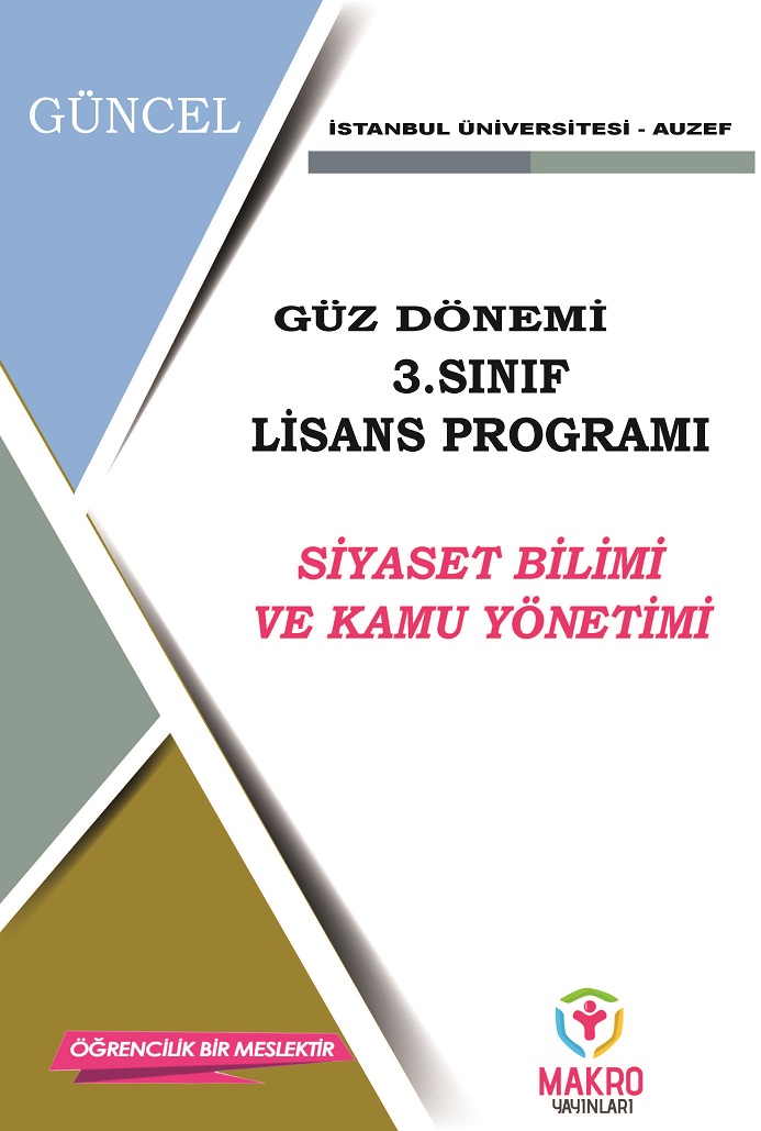 Auzef Siyaset Bilimi ve Kamu Yönetimi 3. Sınıf (Lisans) Güz Dönemi Ders Kitapları