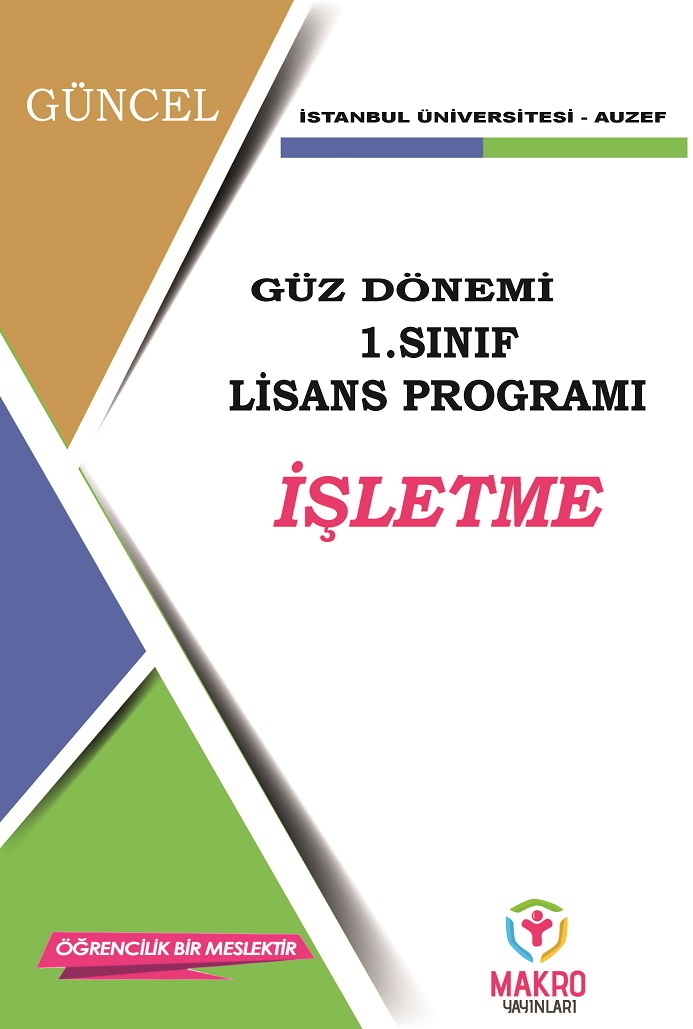 Auzef İşletme 1. Sınıf  (Lisans) Güz Dönemi Ders Kitapları  (SADECE 4 ANA DERS)