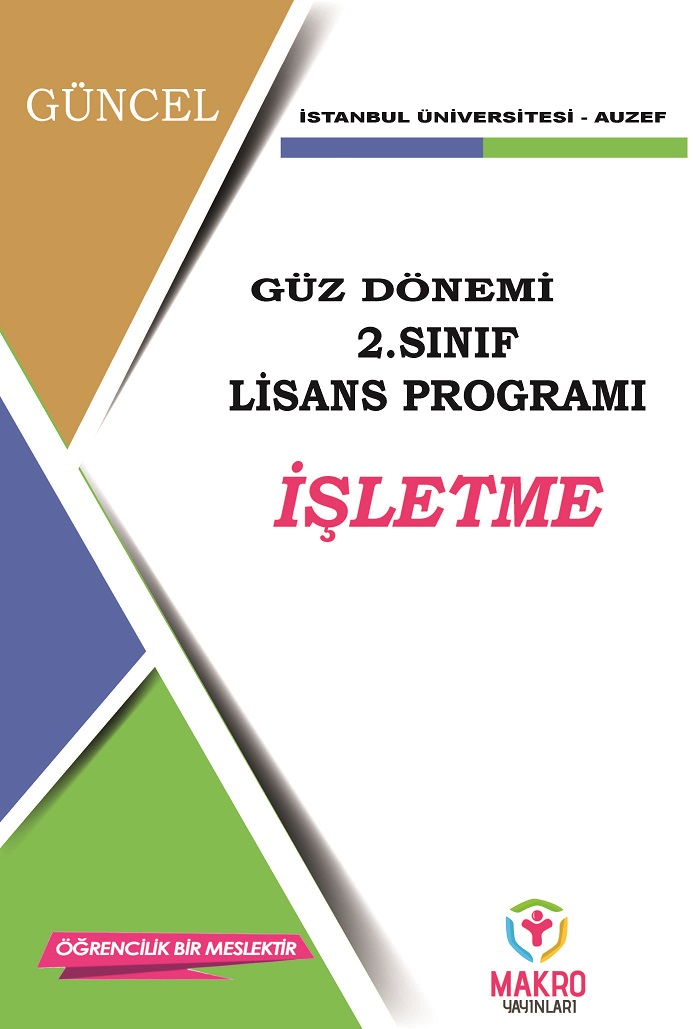Auzef İşletme 2. Sınıf  (Lisans) Güz Dönemi Ders Kitapları