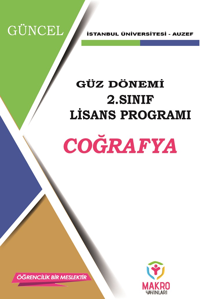 Auzef Coğrafya 2. Sınıf  (Lisans) Güz Dönemi Ders Kitapları