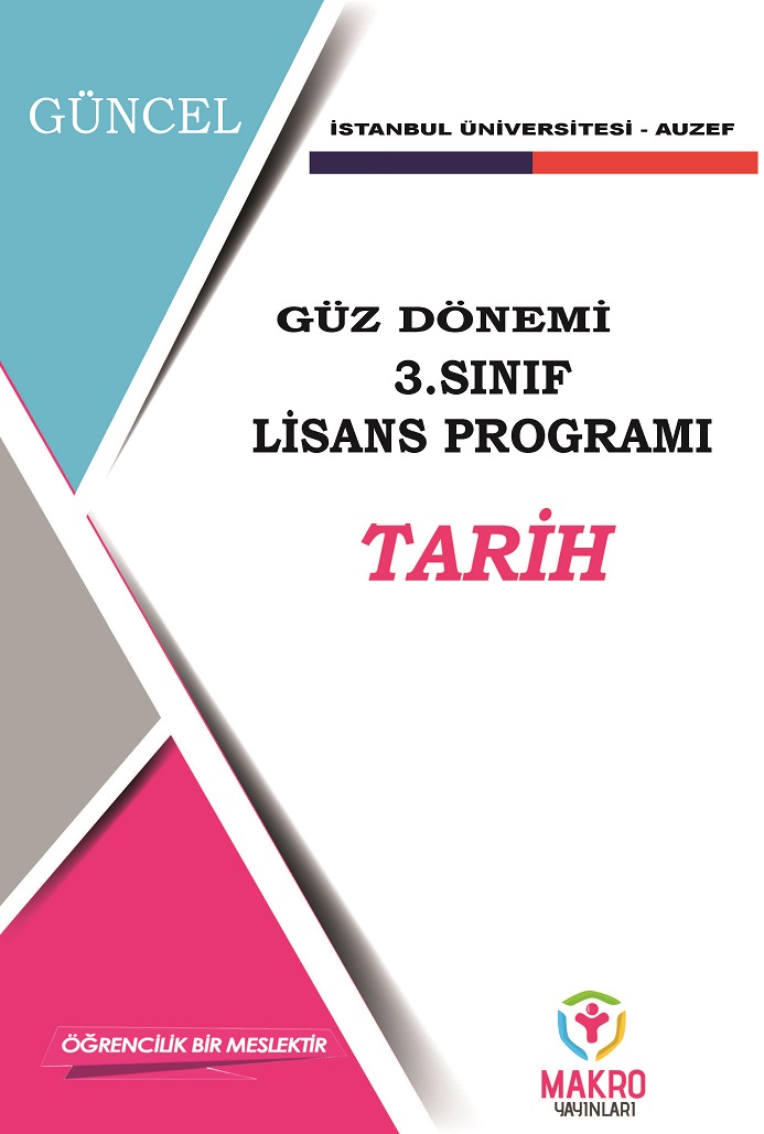 Auzef Tarih 3. Sınıf  (Lisans) Güz Dönemi Ders Kitapları