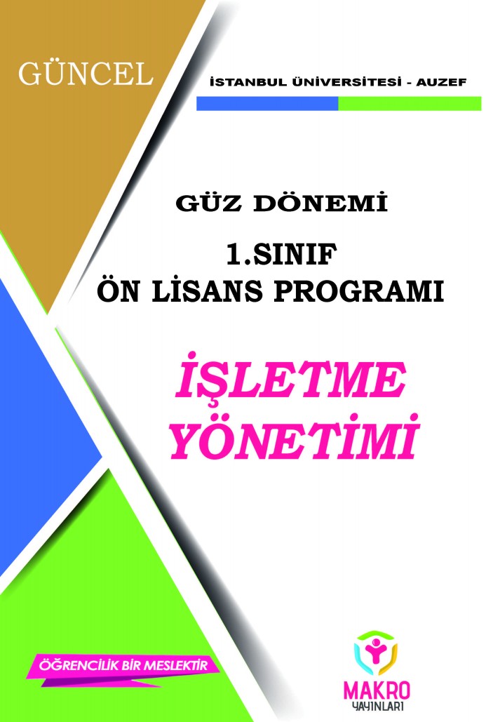 Auzef İşletme Yönetimi 1. Sınıf (ön lisans) güz dönemi ders kitapları. ( sadece 5 ana ders)