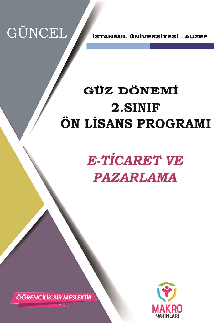 Auzef E- Ticaret 2. Sınıf (Ön Lisans) Güz Dönemi Ders Kitapları 