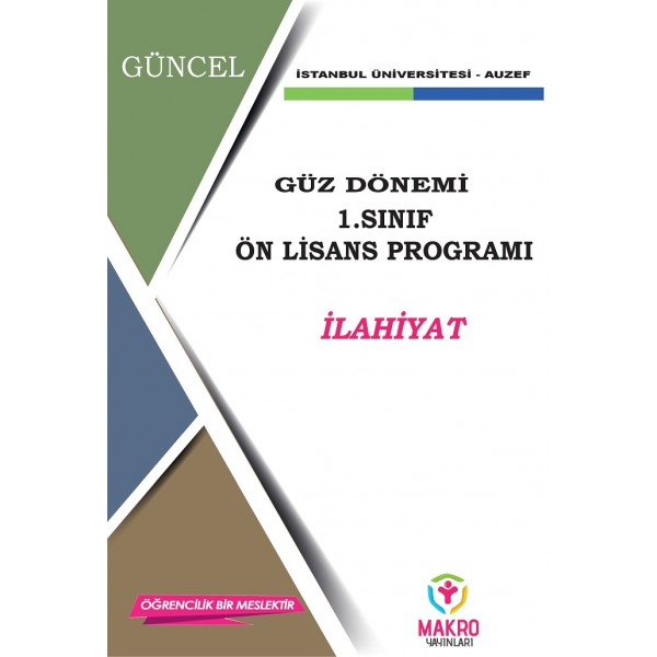 Auzef ilahiyat 1. Sınıf (Ön Lisans) Güz Dönemi Ders Kitapları (SADECE 5 ANA DERS)
