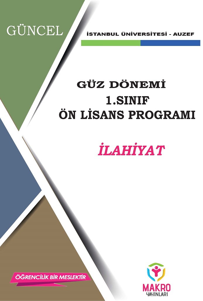 Auzef ilahiyat 1. Sınıf (Ön Lisans) Güz Dönemi Ders Kitapları (SADECE 5 ANA DERS)