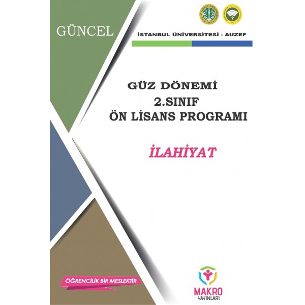 Auzef ilahiyat 2. Sınıf (Ön Lisans) Güz Dönemi Ders Kitapları (SADECE 5 ANA DERS)