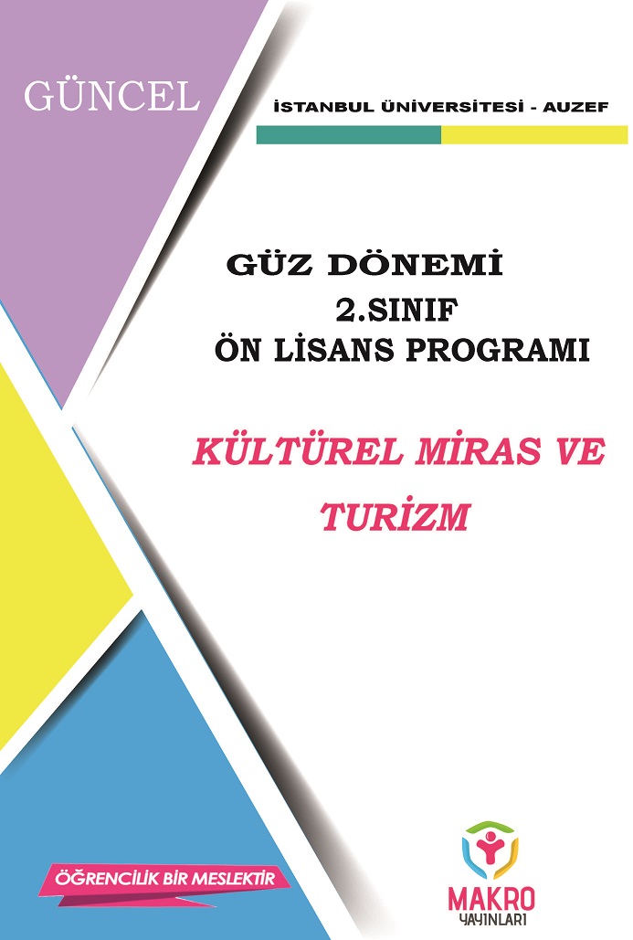 Auzef Kültürel Miras ve Turizm 2. Sınıf (Ön Lisans) Güz Dönemi Ders Kitapları
